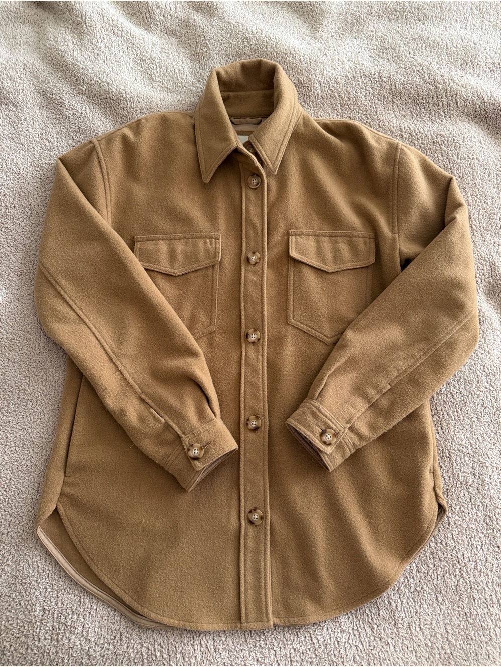 Abercrombie & Fitch Oversized Button Up Shirt in Tan